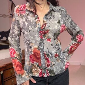 Floral Button-Up Blouse
